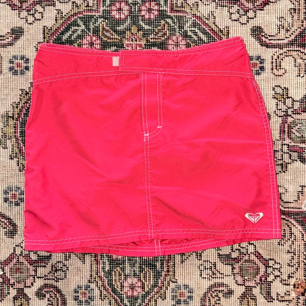 Vintage‎ Roxy Y2K Swim Skirt Boardshort Skirt Size 7 Bright Red Swimwear AWESOME